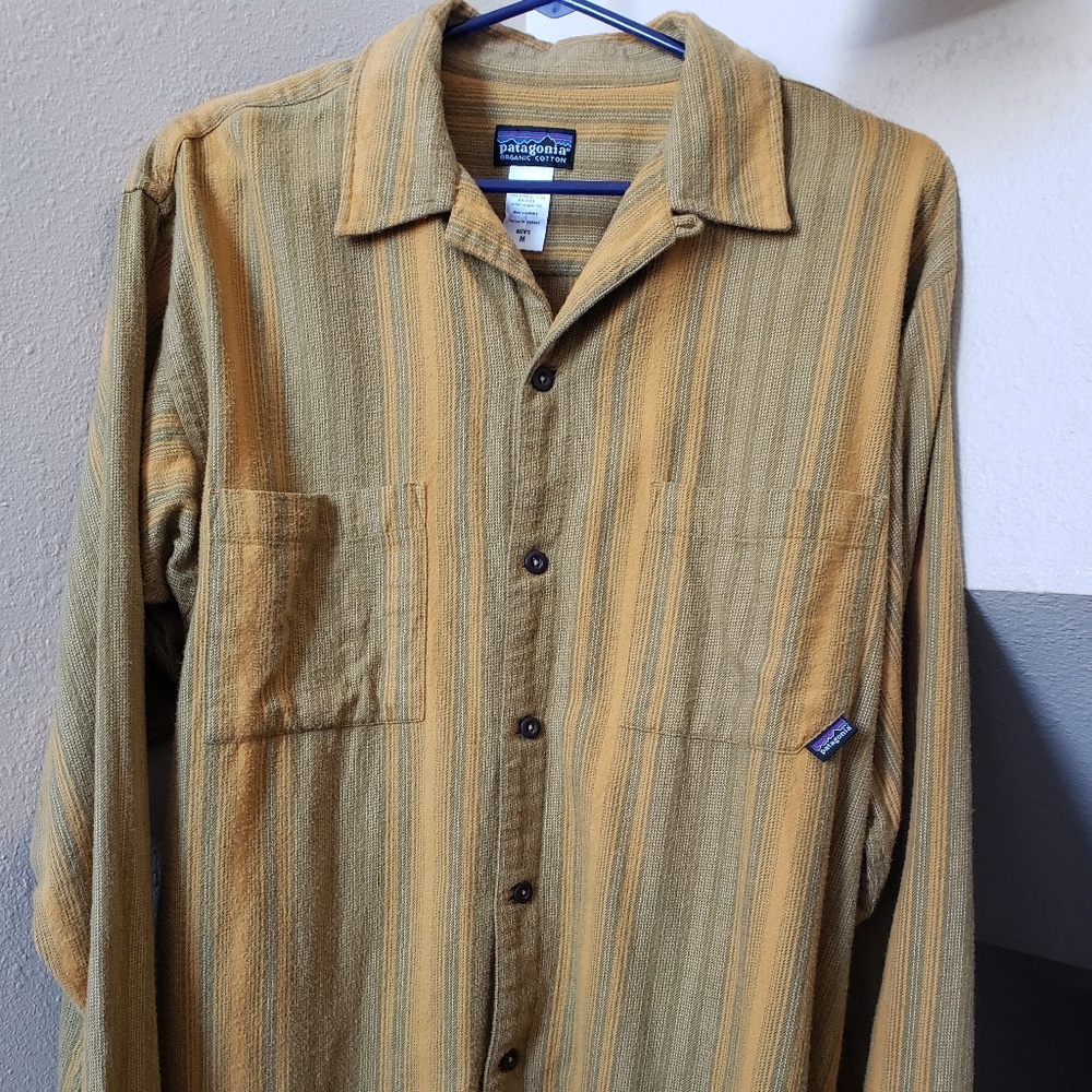 Vintage Men’s Patagonia Organic Cotton Flannel Striped Shirt M